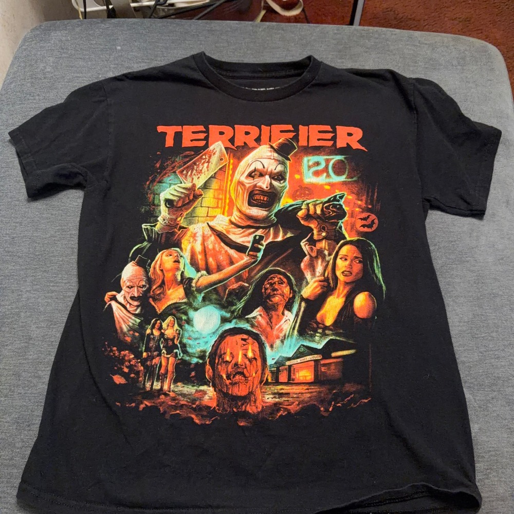 Terrifier 2 Art the Clown Horror Movie Shirt Terror Threads Black Mens‎ Medium